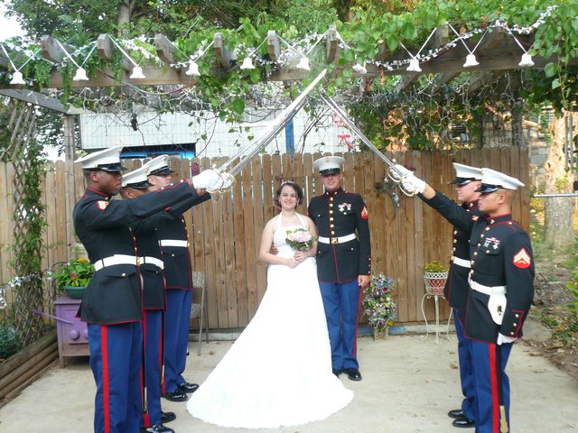 Jonathan and Meghan Hunt and Marine Honor Guard